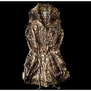 Cache Leopard Print Utility Romper - Brown